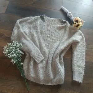 Chunky oversized beige sweater